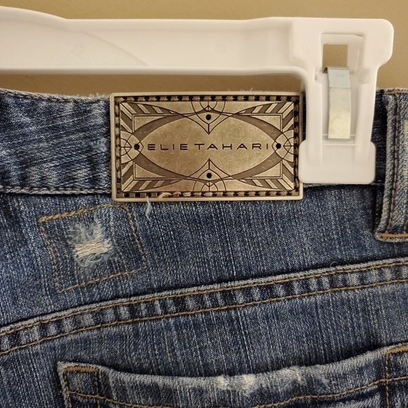 Elie Tahari Womens Distressed Boot Cut Jeans sz 6 - Picture 5 of 5